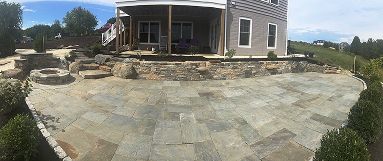 Stone Patio with Wall